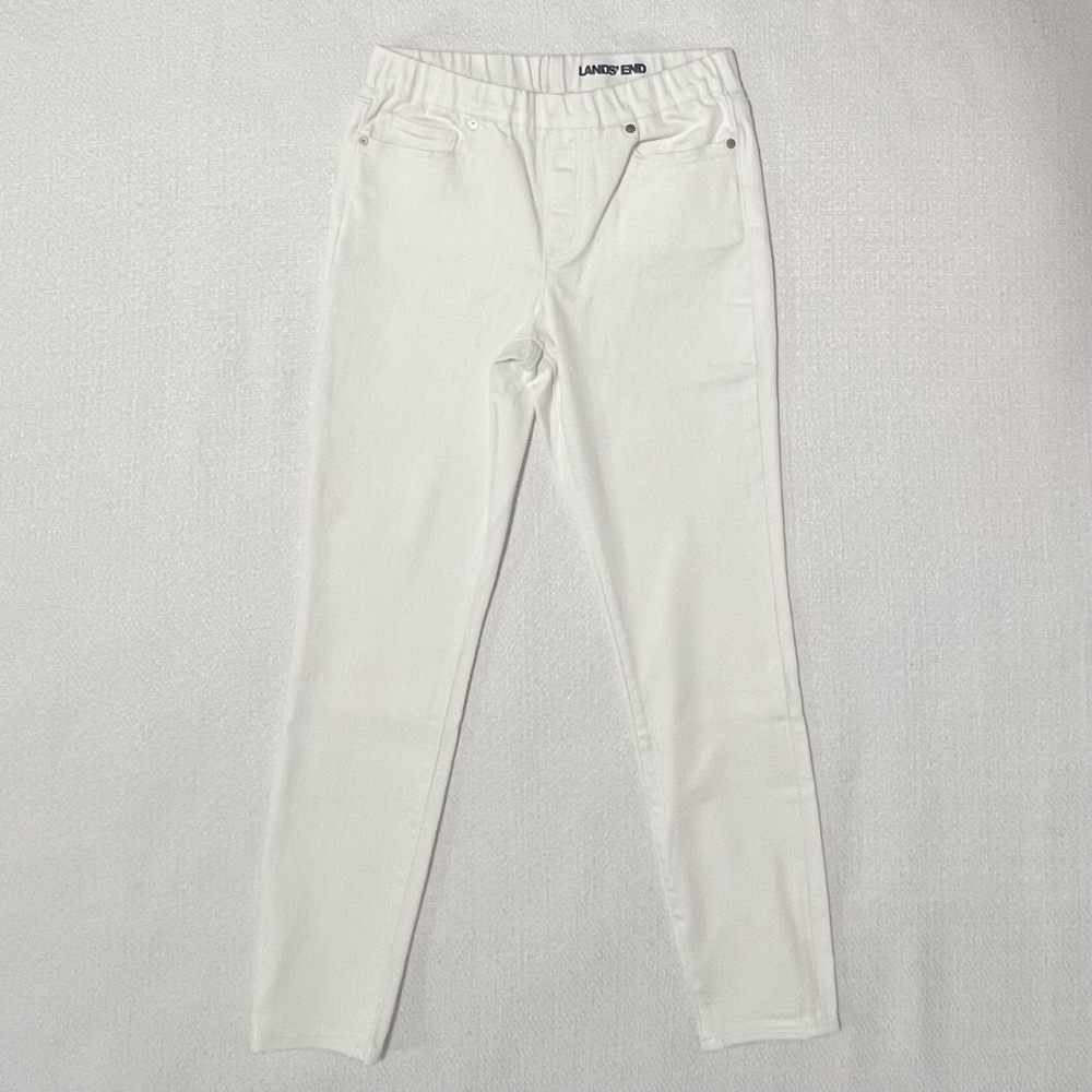 Lands' End High Rise Skinny Jeans in White, Women's Size 6 Petite L28